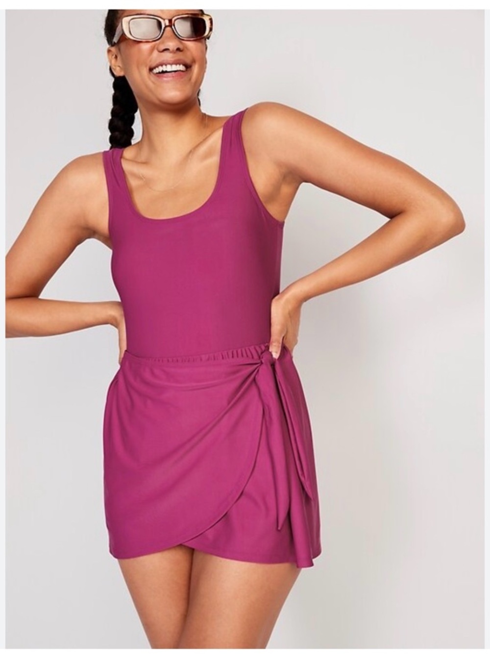 Women’s Plus 4XL Old Navy Magenta One-Piece Swim Dress